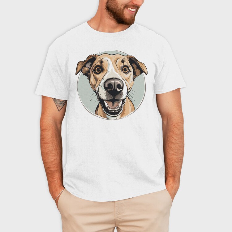 Joyful Dog Portrait, Tricou Barbati (Unisex)