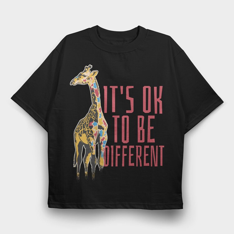Giraffe Colorful Different, Tricou Oversize Barbati (Unisex)