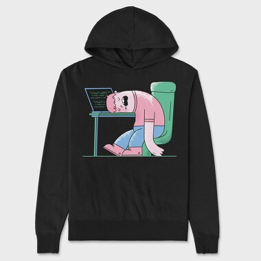 Man Sleeping On Desk, Hanorac Oversize Barbati (Unisex)