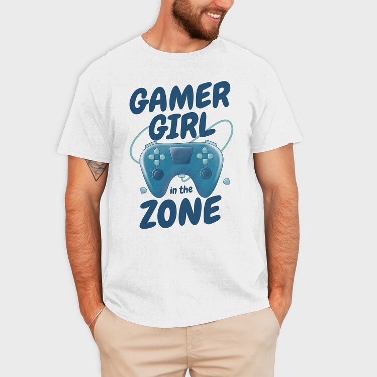 Joystick Gamer Girl Watercolor, Tricou Barbati (Unisex)