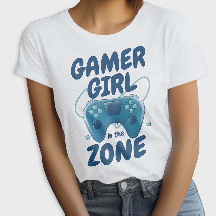 Joystick Gamer Girl Watercolor, Tricou Femei