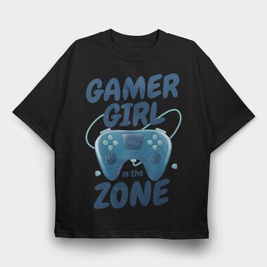 Joystick Gamer Girl Watercolor, Tricou Oversize Barbati (Unisex)