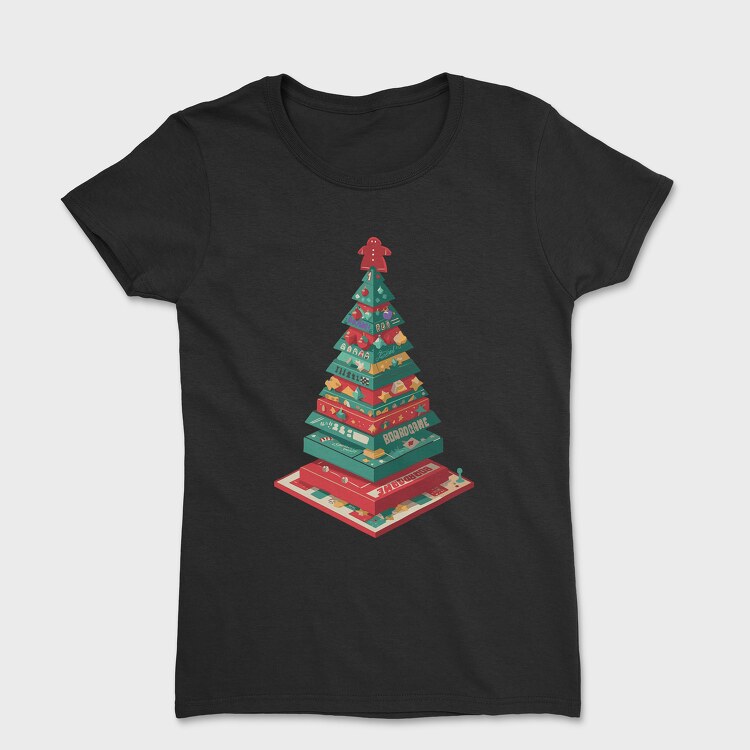 Christmas Tree Boardgames Meeple, Tricou Femei
