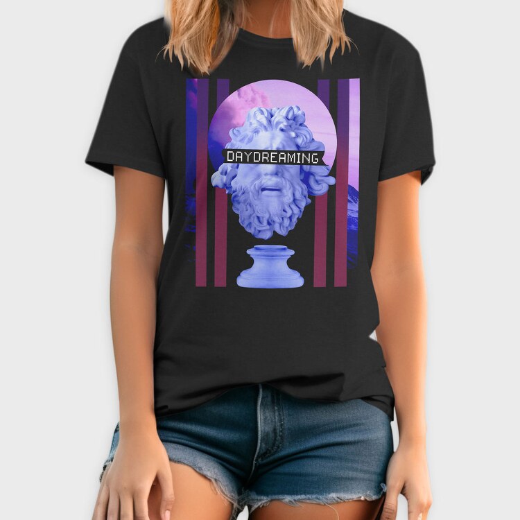 Daydreaming Statue Vaporwave Sculpture, Tricou Barbati (Unisex)