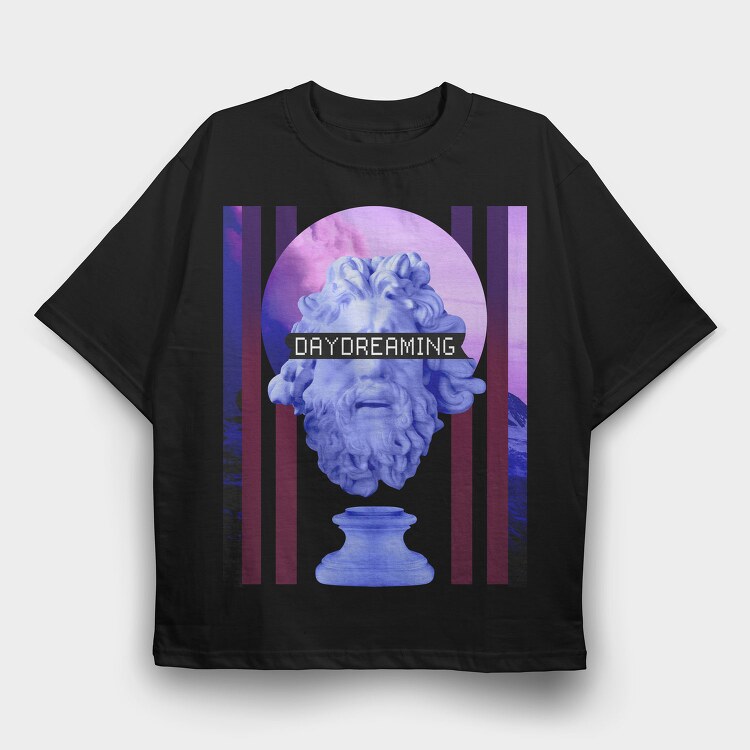 Daydreaming Statue Vaporwave Sculpture, Tricou Oversize Barbati (Unisex)