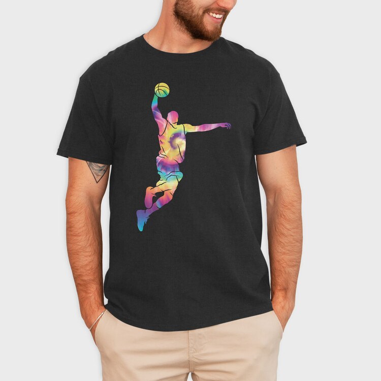 Tye Dye Basketball Player, Tricou Barbati (Unisex)