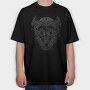 White Eyes Wolf Creature Goth, Tricou Oversize Barbati (Unisex)