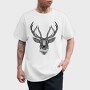 Deer Illustration With Text, Tricou Barbati (Unisex)