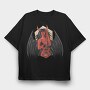 Demon With Guitar, Tricou Oversize Barbati (Unisex)