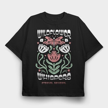 Wildflower Whispers Butterfly, Tricou Oversize Barbati (Unisex)