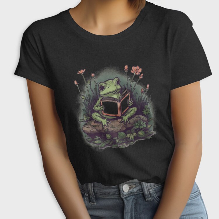Frog Reading Flowers, Tricou Femei