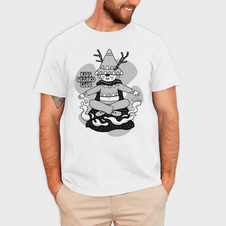 Cartoon Wizard Kid Fantasy Kids Club, Tricou Barbati (Unisex)