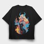 Devilish Pinup Girl, Tricou Oversize Barbati (Unisex)
