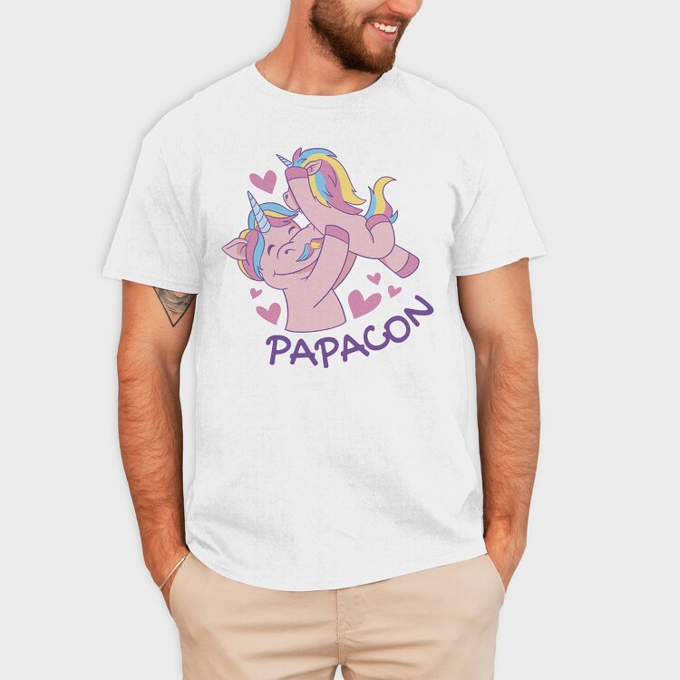 Unicorn Dad Cartoon Papacorn, Tricou Barbati (Unisex)