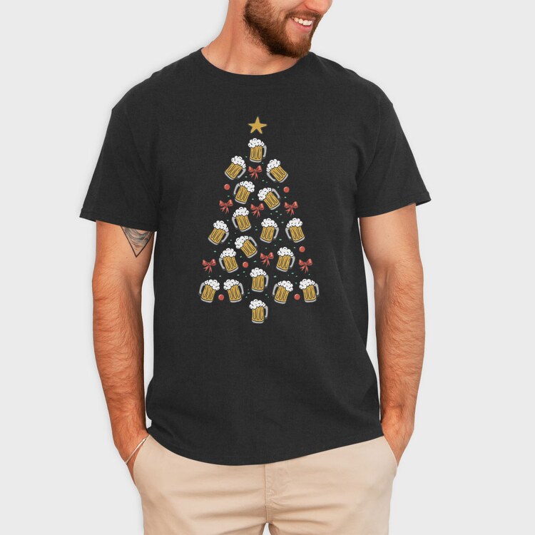 Beer Christmas Tree, Tricou Barbati (Unisex)