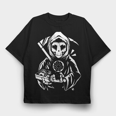 Grim Reaper Donut Love Pillow, Tricou Oversize Barbati (Unisex)