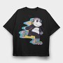 Roller Skating Panda, Tricou Oversize Barbati (Unisex)