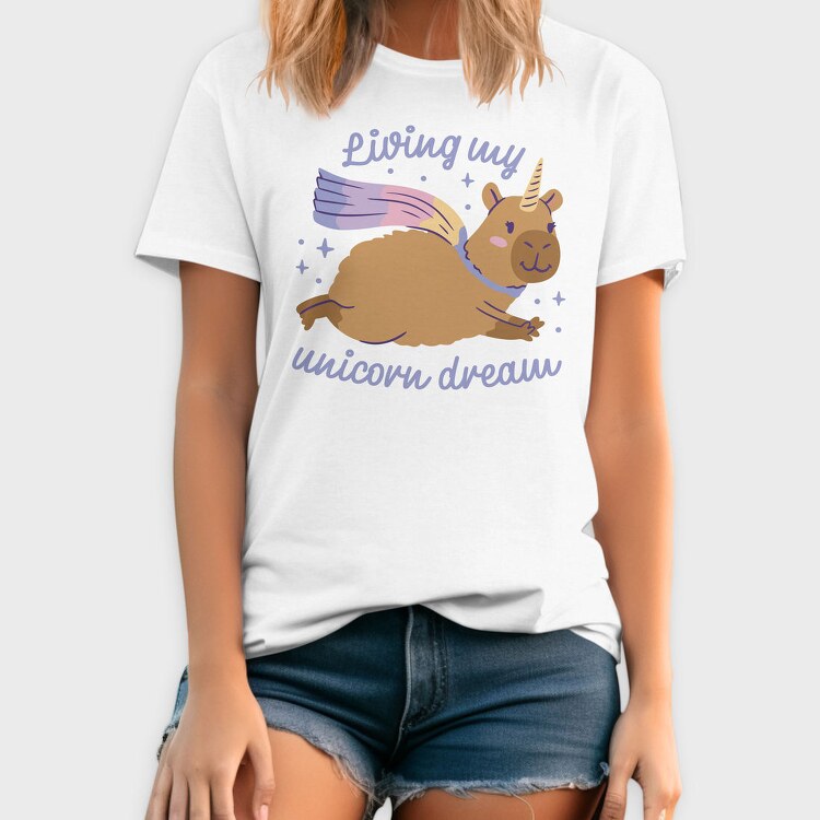 Unicorn Dream Capybara, Tricou Barbati (Unisex)