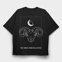 Aries Constellation Zodiac Line Art, Tricou Oversize Barbati (Unisex)