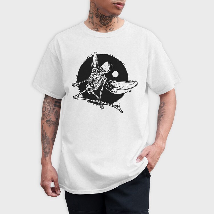 Winged Skeleton Grunge Fly, Tricou Barbati (Unisex)