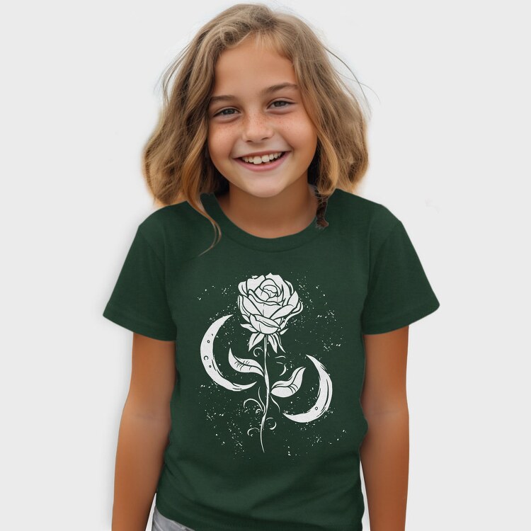 Romantic Rose And Moon, Tricou Copii