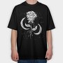 Romantic Rose And Moon, Tricou Oversize Barbati (Unisex)