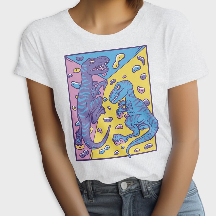 Dinosaurs Indoor Rock Climbing Velociraptor, Tricou Femei