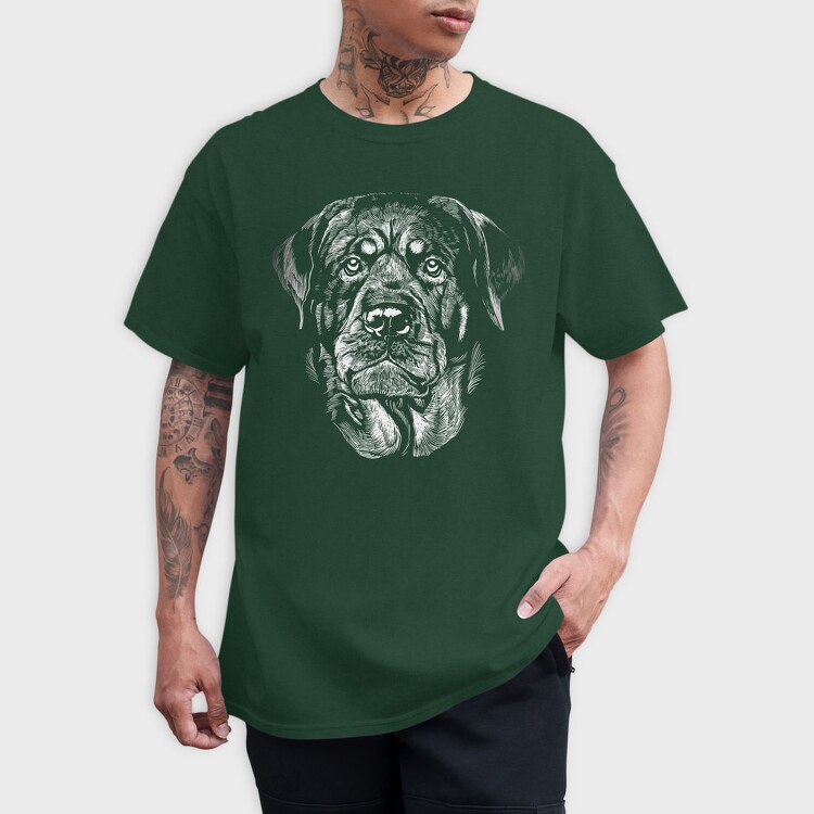 Rottweiler Dog Breed Portrait, Tricou Barbati (Unisex)
