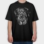 Rottweiler Dog Breed Portrait, Tricou Oversize Barbati (Unisex)