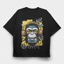 Groovy Monkey Dj Music Head, Tricou Oversize Barbati (Unisex)