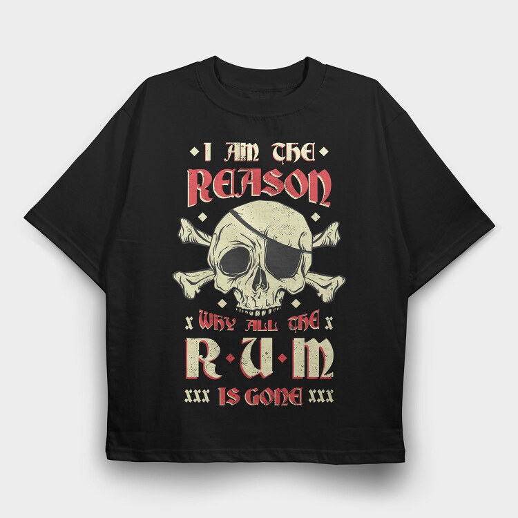 Rum Pirate, Tricou Oversize Barbati (Unisex)