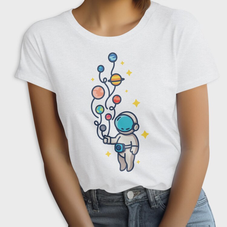 Astronaut And Balloon Planets, Tricou Femei