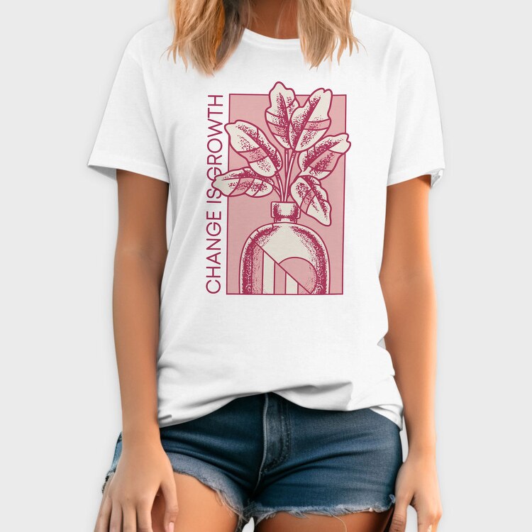 Growth Quote Flower Vase 06, Tricou Barbati (Unisex)