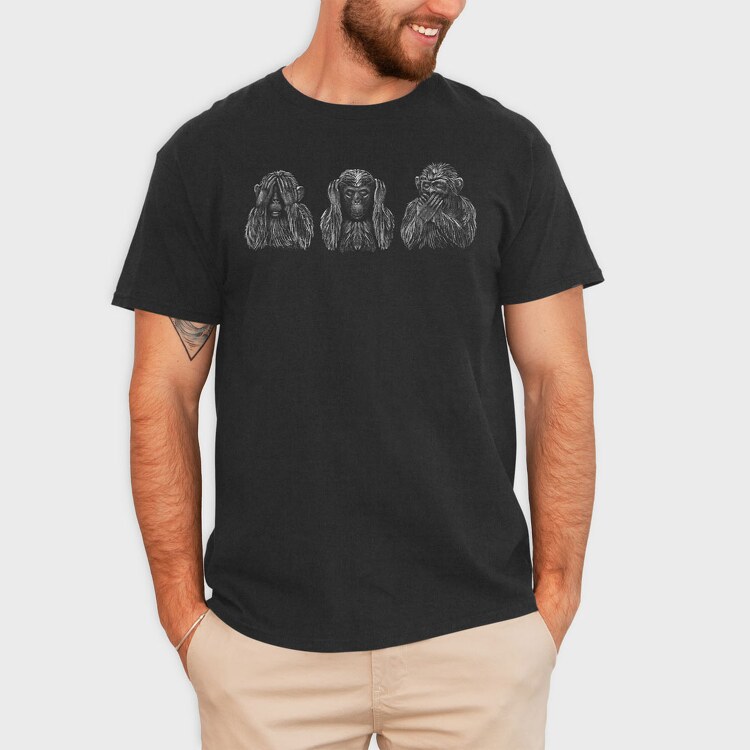 Three Monkeys, Tricou Barbati (Unisex)