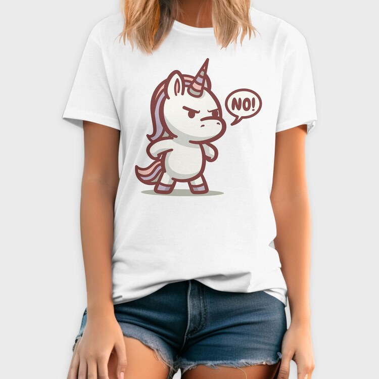 Grumpy Denial Unicorn No, Tricou Barbati (Unisex)