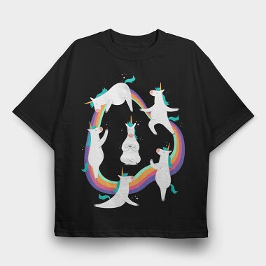 Unicorn Yoga, Tricou Oversize Barbati (Unisex)