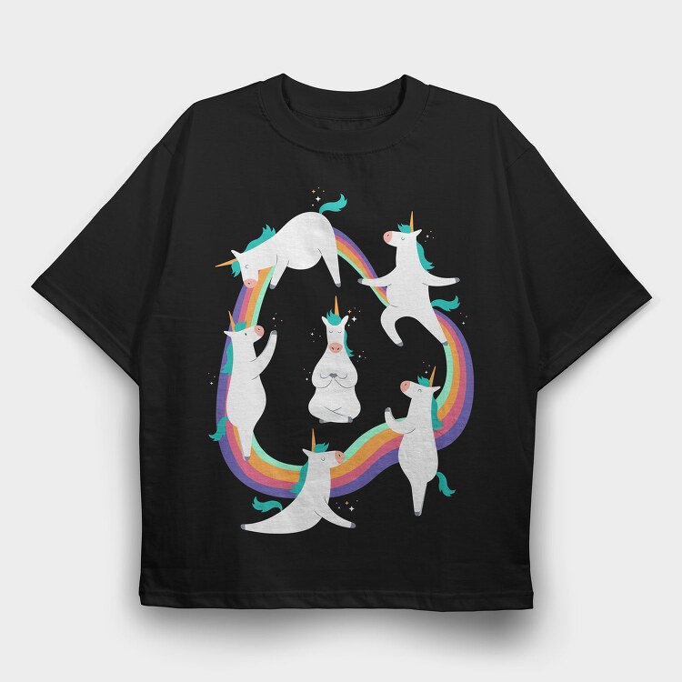 Unicorn Yoga, Tricou Oversize Barbati (Unisex)