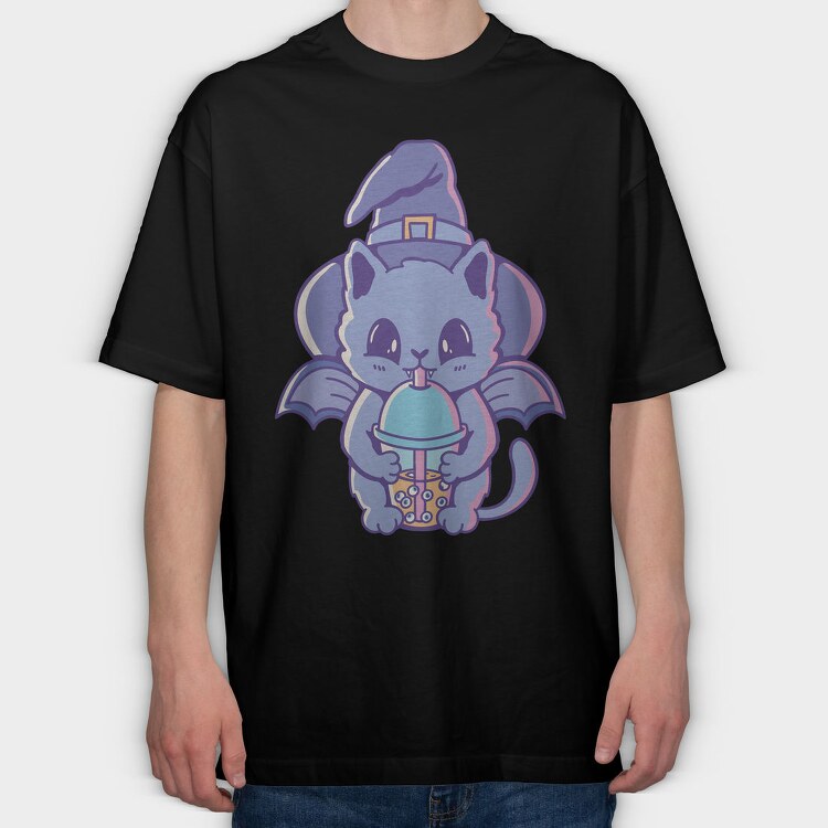 Witch Cat Bat, Tricou Oversize Barbati (Unisex)