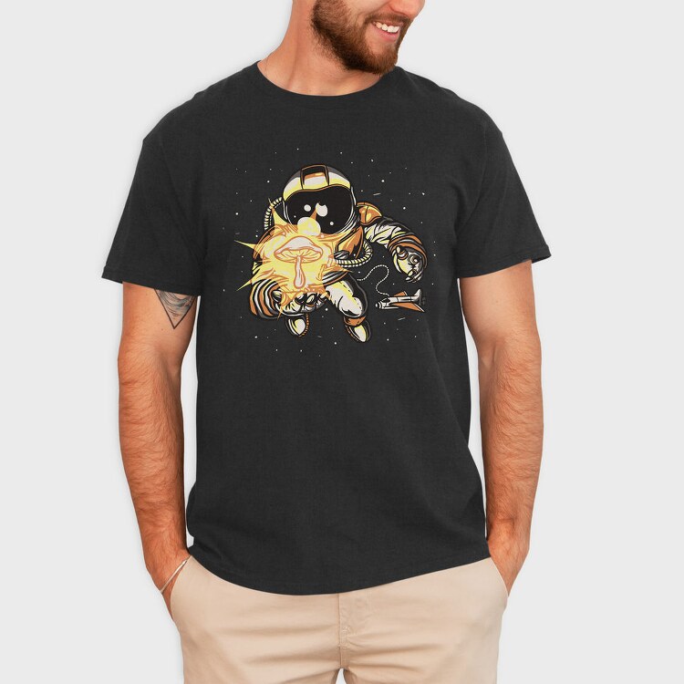Astronaut With Space Shroom Mushroom, Tricou Barbati (Unisex)