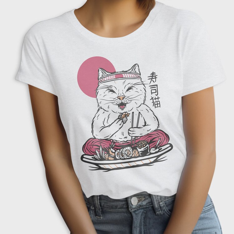 Cat Eating Sushi Sushi, Tricou Femei