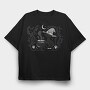 Witch Cat Halloween Illustration 3, Tricou Oversize Barbati (Unisex)