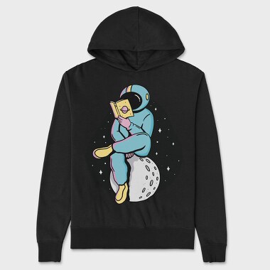 Astronaut Reading moon, Hanorac Oversize Barbati (Unisex)