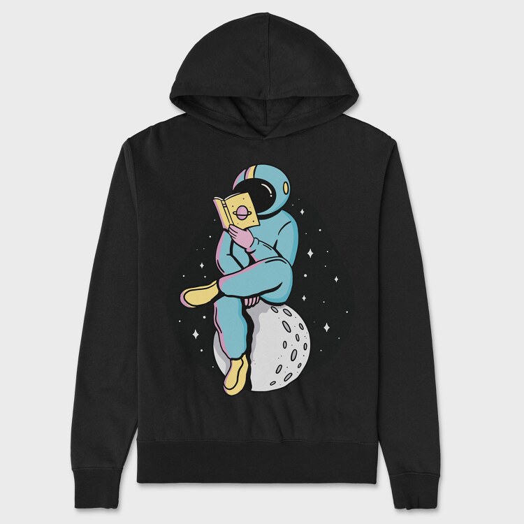 Hanorac Barbati (Unisex), Astronaut Reading moon