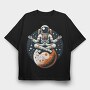 Astronaut Yoga, Tricou Oversize Barbati (Unisex)