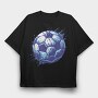 Grunge Soccer Ball Football, Tricou Oversize Barbati (Unisex)