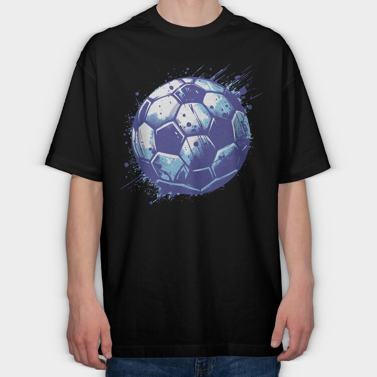 Grunge Soccer Ball Football, Tricou Oversize Barbati (Unisex)