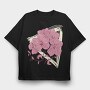 Grunge Triangle Flowers, Tricou Oversize Barbati (Unisex)
