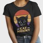 Cat Mommy Retro Sunset, Tricou Femei