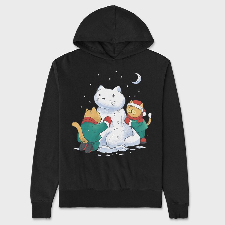 Hanorac Barbati (Unisex), Christmas Cats Snowman