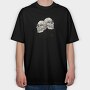 Grungy Skulls Halloween Emblem, Tricou Oversize Barbati (Unisex)